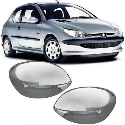 Imagem de Jogo Aplique de Maçaneta Par Aplique Retrovisor Tampa de Combustível 206 207 2001 a 2015 Kit Cromado