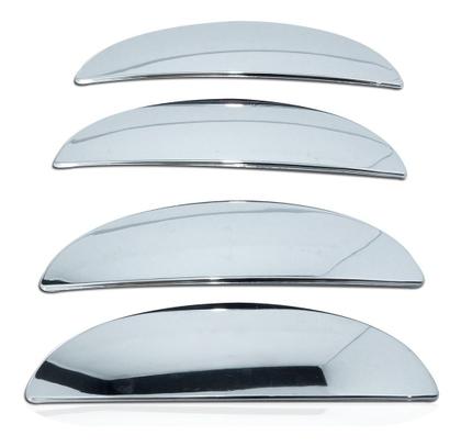 Imagem de Jogo Aplique de Maçaneta Par Retrovisor Tampa de Combustível Celta Prisma 2006 a 2014 Kit Cromado