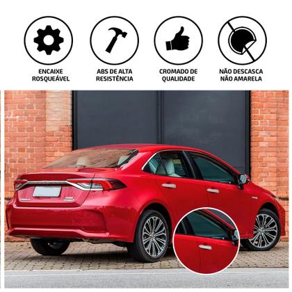 Imagem de Jogo Aplique Maçaneta Cromado Corolla 2020 2021 2022 2023 Corolla Cross 2021 2022 2023 Sem Keyless 4 Portas