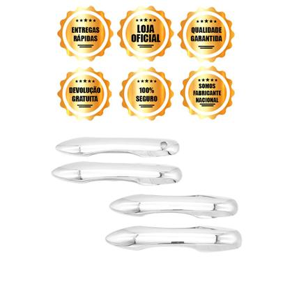 Imagem de Jogo Aplique Maçaneta Cromado Corolla 2020 2021 2022 2023 Corolla Cross 2021 2022 2023 Sem Keyless 4 Portas