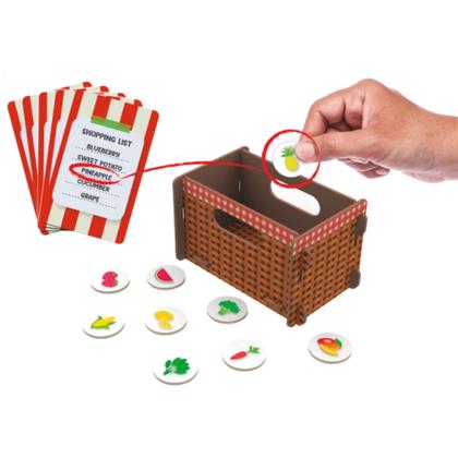 Imagem de Jogo Aprendendo Inglês Brincando Frutas e Vegetais com Cestinha 3D Inclusa - Xalingo 12865