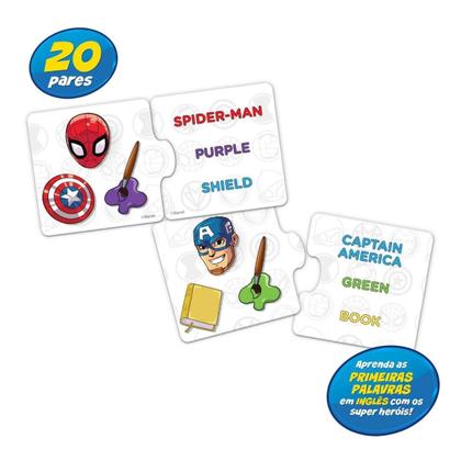 Imagem de Jogo Aprendendo Ingles Educativo Personagens Marvel Mimotoys