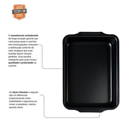 Imagem de Jogo Assadeira Retangular Antiaderente 3 Peças Rosa Nacional