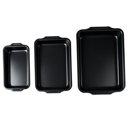 Imagem de Jogo Assadeira Retangular Antiaderente 3 Peças Rosa Nacional