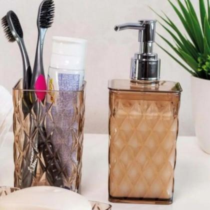 Imagem de Jogo Banheiro Sabonete Multiuso Decoração Lavabo Âmbar