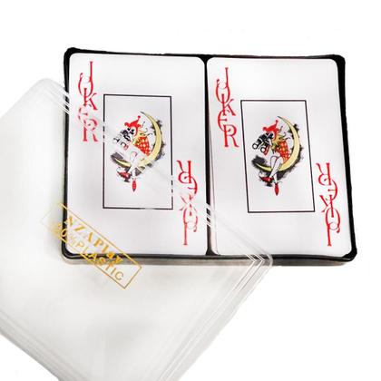 Imagem de Jogo Baralho De Plastico Com Estojo Acrílico 2 Maços Com 54 Cartas Cada