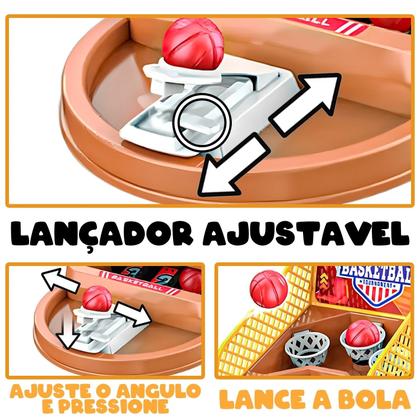 Imagem de Jogo Basquete De Mesa Basketball Com Lançador Quadra Esporte De Brinquedo - Zippy Toys