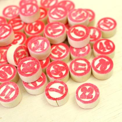 Imagem de Jogo bingo 90 pedras de madeira numeradas cartela marcadores