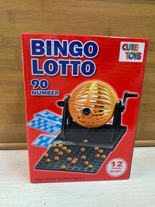 Imagem de Jogo Bingo/Lotto c/90 números, 12 cartelas e globo de sorteio