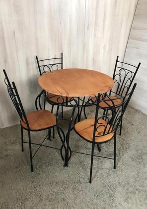 Imagem de Jogo Bistrô Fixo Mesa Com 4 Cadeiras