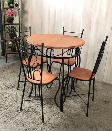 Imagem de Jogo Bistrô Fixo Mesa Com 4 Cadeiras