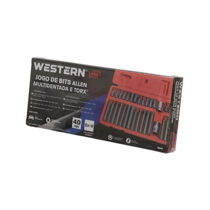 Imagem de Jogo Bits Chaves para Pneumatica Multidentada Torx Allen 40pçs - Western