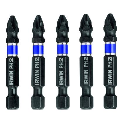 Imagem de Jogo Bits De Impacto Parafusadeira Ph2 Com Imã Irwin Power Bit 5pcs 49mm Alto Impacto 1865325 Magnético Imantado