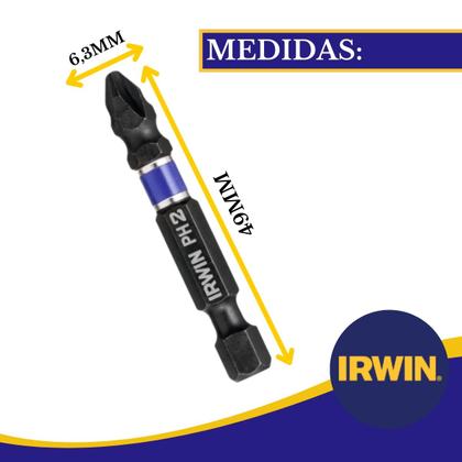 Imagem de Jogo Bits De Impacto Parafusadeira Ph2 Com Imã Irwin Power Bit 5pcs 49mm Alto Impacto 1865325 Magnético Imantado