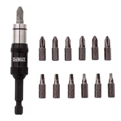 Imagem de Jogo Bits Parafusadeira Com Adaptador Angular Magnético Dewalt 14pcs Philips Ph2 E Quadrado DWPVTC14 Com Caixa Plástica