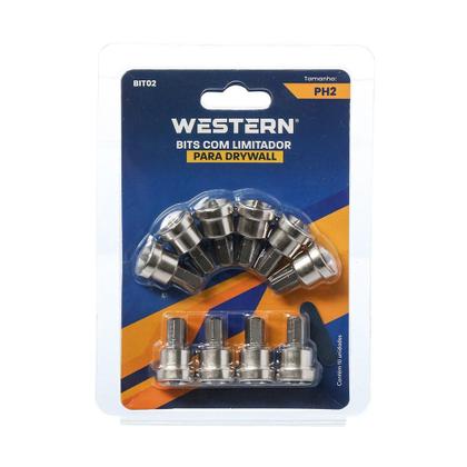 Imagem de Jogo Bits PH2 com 10 peças com Limitador Drywall Western