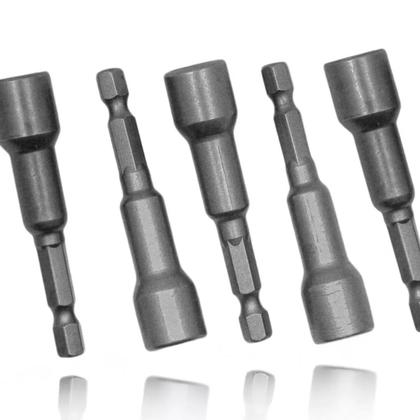 Imagem de Jogo Bits Soquete Canhao Magnetico 5 PCS 65mm Parafusadeira Bomvink Profissional