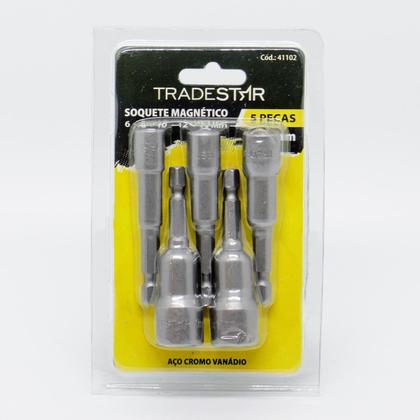 Imagem de Jogo Bits Soquetes Magnéticos Canhão 6-8-10-12-13Mm 5 Pçs