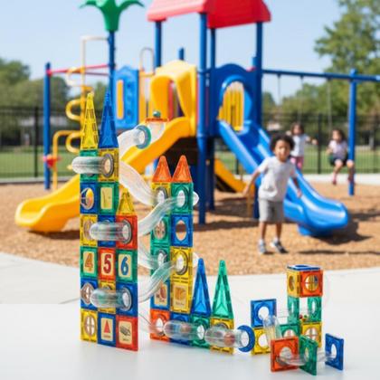Imagem de Jogo Blocos Magnéticos Brinquedo de Montar encaixar peças Brinquedo infantil de montar