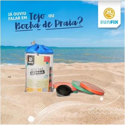Imagem de Jogo Bocha Tejo de Praia Para Areia Com 12 Discos Achatado Plásticos - 156 DA ONDA