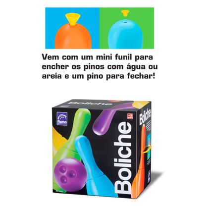 Imagem de Jogo Boliche de Brinquedo Com 6 Pinos e 2 Bolas Plástico - Roma Brinquedo