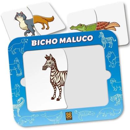 Imagem de Jogo Brinquedo Infantil Bicho Maluco Tabuleiro Com Cartelas