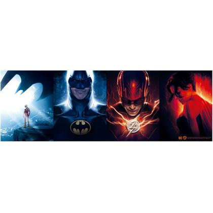 Imagem de Jogo Brinquedo Quebra Cabeça Puzzle Panorama 350 Peças Infantil The Flash Batman Grow