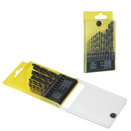 Imagem de Jogo brocas 13 pecas estojo aco rapido kit perfuracao metal plastico furadeira parafusadeira multitamanhos profissional
