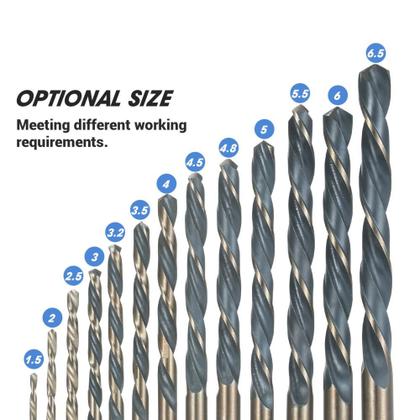 Imagem de Jogo brocas 13 pecas estojo aco rapido kit perfuracao metal plastico furadeira parafusadeira multitamanhos profissional