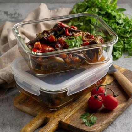 Imagem de Jogo c/ 12 Potes de Vidro Hermetico p/ Freezer Forno Airfryer