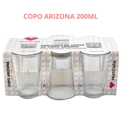 Imagem de Jogo C/24 Copos De Vidro Arizona Transparente 200ml