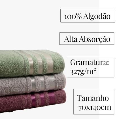Imagem de Jogo C/ 3 Toalhas De Banho Marselha 70x140cm 100% Algodão
