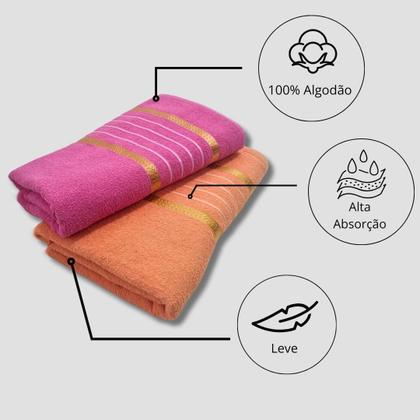 Imagem de Jogo C/ 4 Toalha De Banho Gigante 70 X 1,40 Toalhão Algodão