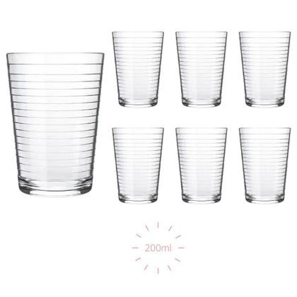 Imagem de Jogo C/6 Copos De Vidro Arizona Transparente 200ml - PRATICASA