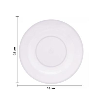 Imagem de Jogo c/6 Pratos Raso de Melamina Basic Branco 25cm Lyor