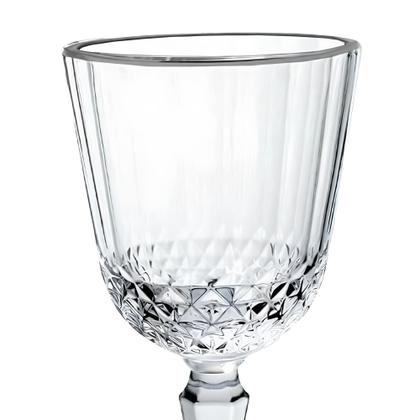 Imagem de Jogo C/6 Taças de Vidro 300ml Classic Transparente C/ Borda Prata P/ Bebidas e Drinks