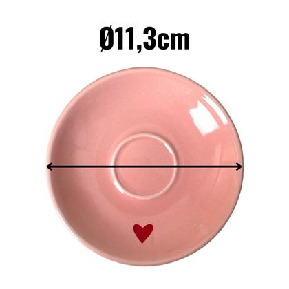 Imagem de Jogo C/6 Xícaras Com Pires Lamour Em Porcelana Chá Café 90ml