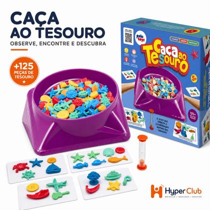 Imagem de Jogo Caça ao Tesouro 125 Peças Ampulheta Jogo Tabuleiro Infantil Educativo Memória Criança Família