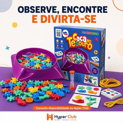 Imagem de Jogo Caça ao Tesouro 125 Peças Ampulheta Jogo Tabuleiro Infantil Educativo Memória Criança Família