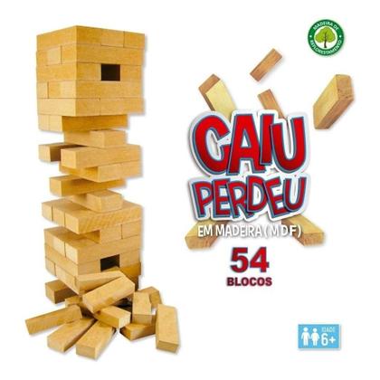 Imagem de Jogo Caiu Perdeu Torre Madeira Equilíbrio Pais & Filhos