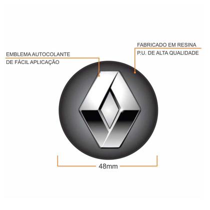 Imagem de Jogo Calota Aro 13 Europa Premium Renault + Emblema Resinado + Tampa Ventil Antifurto