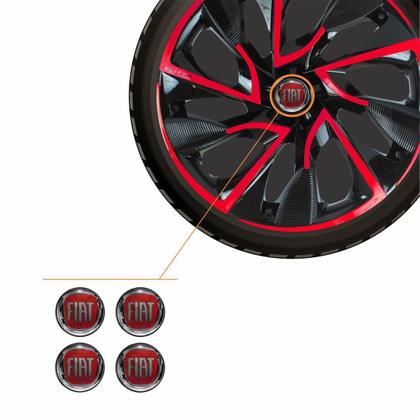 Imagem de Jogo Calota Aro 14 DS4 Red Cup Universal + Emblema Resinado Fiat