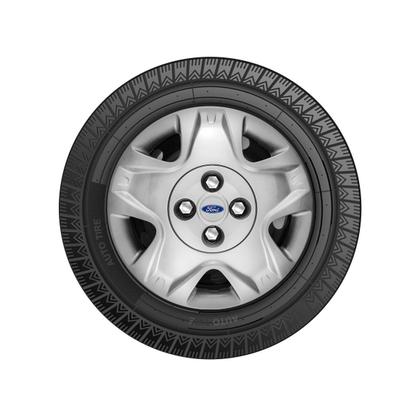 Imagem de Jogo Calota Aro 14 Fiesta Hatch Sedan 2011 2012 Com Emblema Resinado Prata
