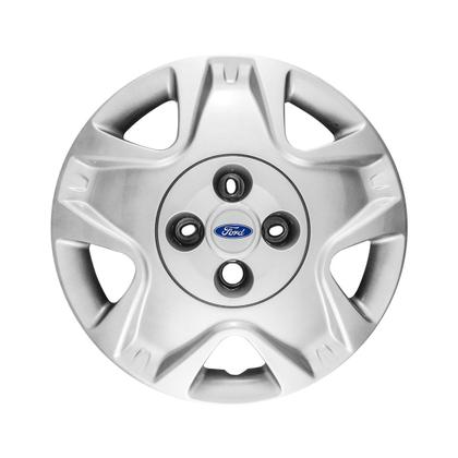 Imagem de Jogo Calota Aro 14 Fiesta Hatch Sedan 2011 2012 Com Emblema Resinado Prata