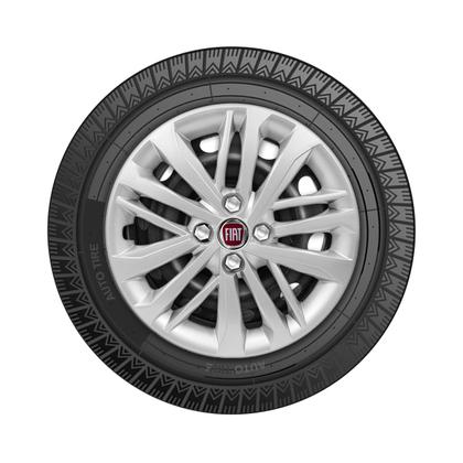 Imagem de Jogo Calota Aro 14 Prata Fiat Cronos 2023 2024 Emblema Resinado