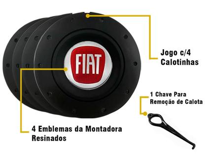 Imagem de Jogo Calota Central Fiat Siena Palio Uno Aro 13 14 15 Amarok