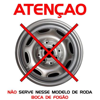 Jogo Calota Centro Roda Ferro Amarok Aro 13 E 15 4 Furos Preto Emb