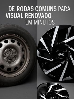 Imagem de Jogo Calota Esportiva Com Emblema Creta Aro 15 2017 2018 2019 2021 2022 2023 2024 4 Pçs Pronta Entrega