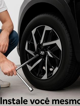 Imagem de Jogo Calota Esportiva Com Emblema Creta Aro 15 2017 2018 2019 2021 2022 2023 2024 4 Pçs Pronta Entrega