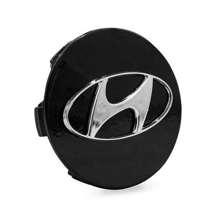 Imagem de Jogo Calotinha 56mm Centro de Roda KRMAI Hyundai Creta Preta